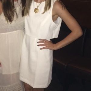 White Lace Insert Dress